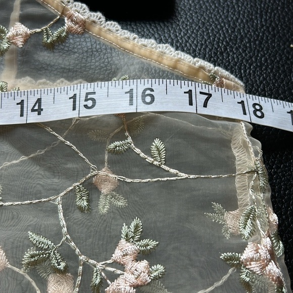 Anthropologie Naf Naf Top Sheer Floral Beige Nude Tank Top Sz M - Picture 6 of 8